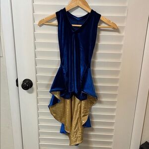 Blue and Gold Sleeveless Dress